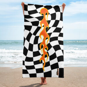 fire beach towel